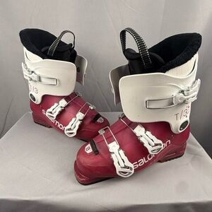Salomon T3 Ski Boots 26 26.5 Women’s 8-9 Junior Red White